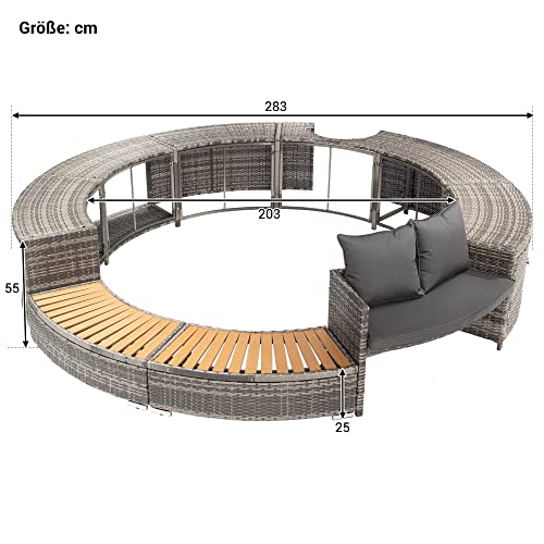 Merax Rattan Lazy Spa Surround with Storage