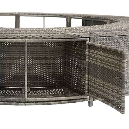 Merax Rattan Lazy Spa Surround with Storage