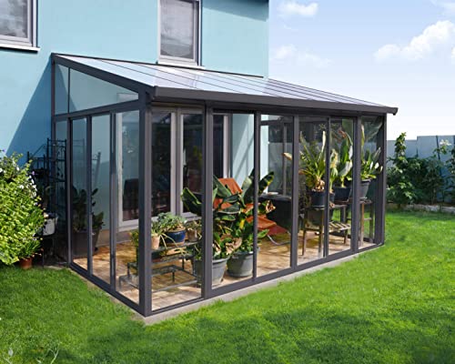 Grey Lean-to Conservatory - SanRemo™ by Palram Canopia