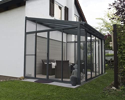 Grey Lean-to Conservatory - SanRemo™ by Palram Canopia