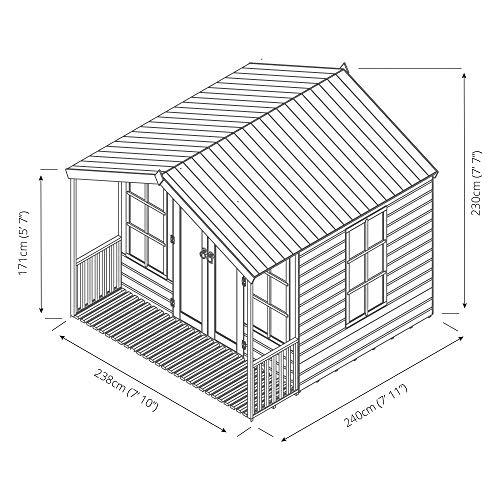 Premium Triple-Door T&G Summerhouse 227x244x252cm