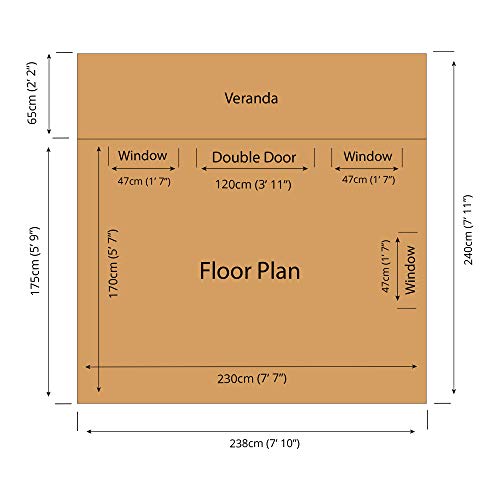 Premium Triple-Door T&G Summerhouse 227x244x252cm