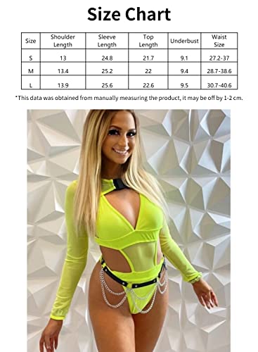 Women's EDC Festival Neon Bodysuit Shrug Crop Top