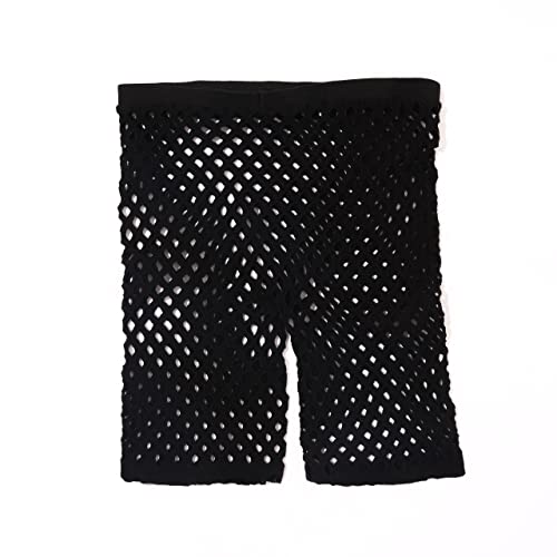 Lunedear Women's High Waist Fishnet Biker Shorts