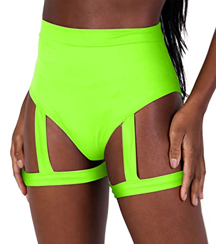 Green Underboob Cutout Rave Festival Bodysuit & Bottoms