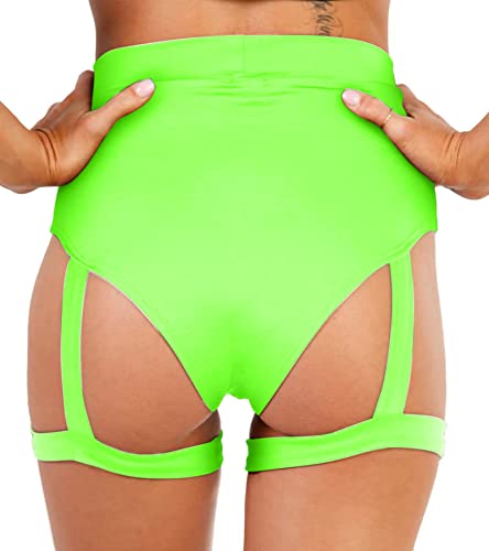 Green Underboob Cutout Rave Festival Bodysuit & Bottoms