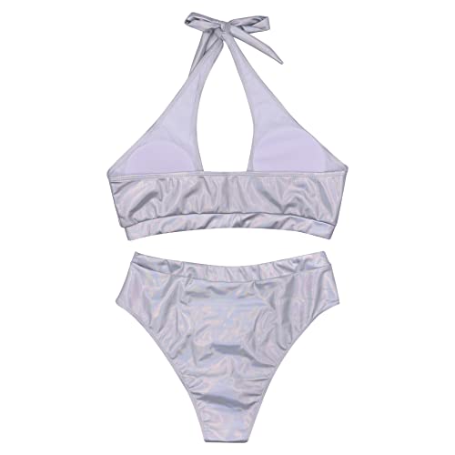Holographic Buckle Bikini Set for Rave Outfits