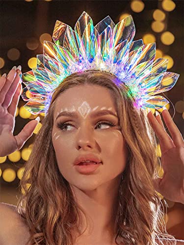 LED Light Up Crown Headband for Rave Outfits