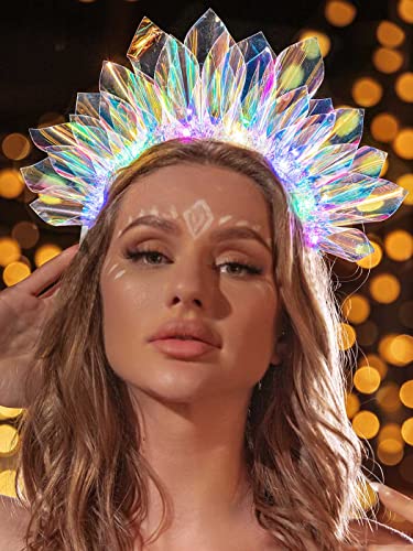 LED Light Up Crown Headband for Rave Outfits