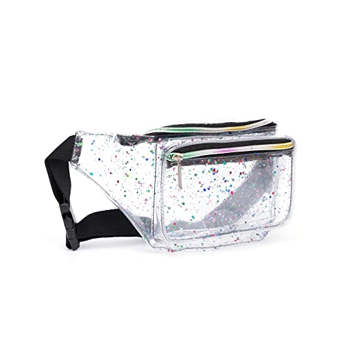 RUACAT Festival Rave Holographic Transparent Multicolor Fanny Pack