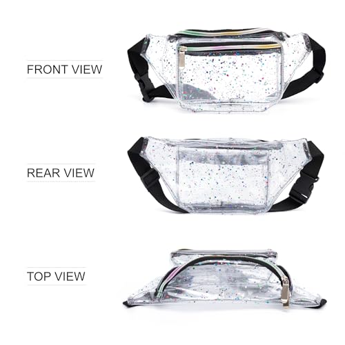 RUACAT Festival Rave Holographic Transparent Multicolor Fanny Pack