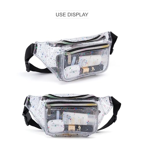 RUACAT Festival Rave Holographic Transparent Multicolor Fanny Pack