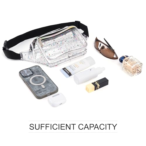 RUACAT Festival Rave Holographic Transparent Multicolor Fanny Pack