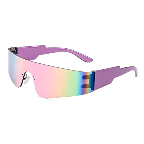 FEISEDY Futuristic Visor Punk Sunglasses - Miorred Shades