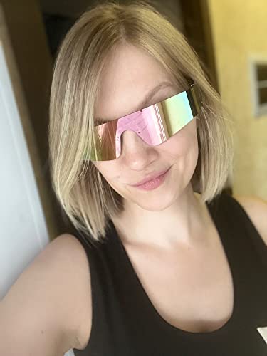 FEISEDY Futuristic Visor Punk Sunglasses - Miorred Shades