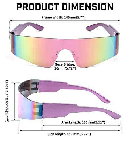 FEISEDY Futuristic Visor Punk Sunglasses - Miorred Shades
