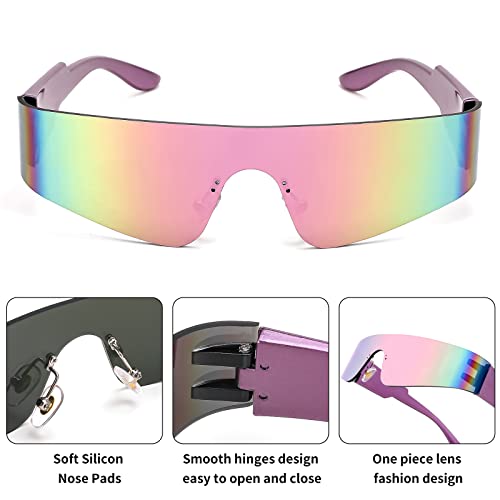 FEISEDY Futuristic Visor Punk Sunglasses - Miorred Shades