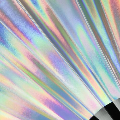 Large Glitter Holographic Rave Hand Fan for Festivals