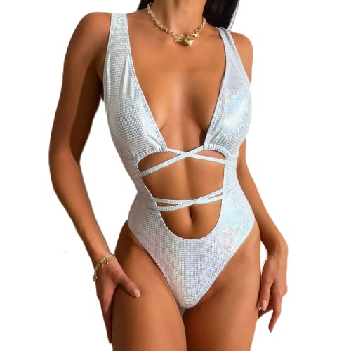 Holographic Snakeskin Wrap Swimsuit for Festival Outfit