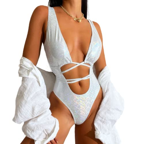 Holographic Snakeskin Wrap Swimsuit for Festival Outfit