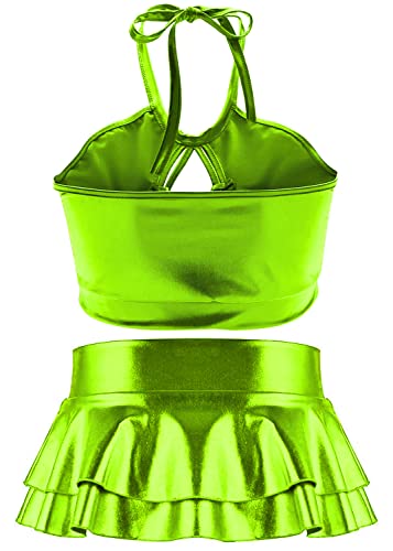 Green Holographic Rave Outfit Set for Women