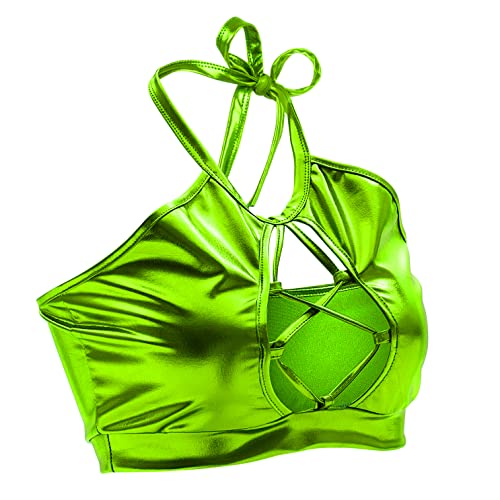 Green Holographic Rave Outfit Set for Women