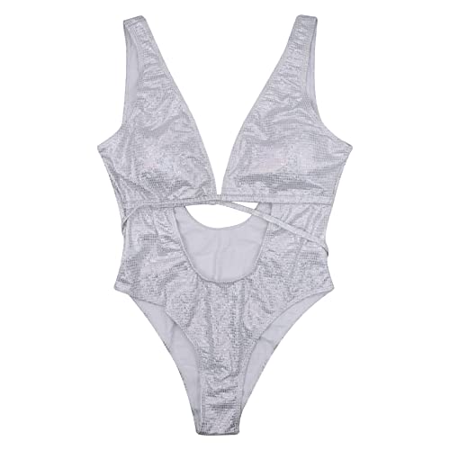 Holographic Snakeskin Wrap Swimsuit for Festival Outfit