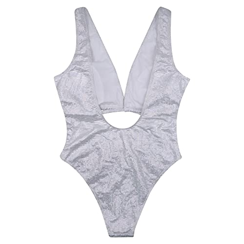 Holographic Snakeskin Wrap Swimsuit for Festival Outfit