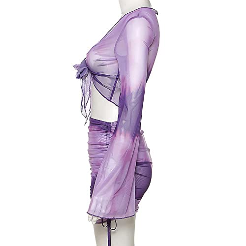SHESEEWORLD Women's Sexy 2 Piece Sheer Outfit