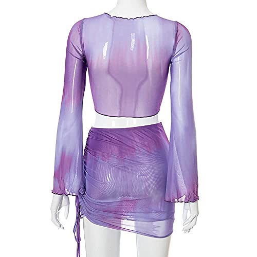 SHESEEWORLD Women's Sexy 2 Piece Sheer Outfit