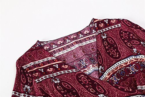 Boho V Neck Print Romper with Flare Sleeves