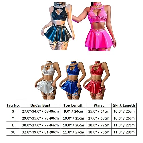 Rose Metallic 3-Piece Rave Dancewear Set Women's EDM