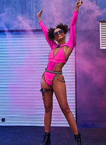 Women's Rave Neon Bodysuit Set - EDC Festival