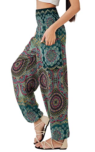 Green Boho Harem Pants - Women's Yoga Clothes