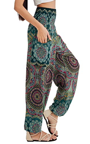 Green Boho Harem Pants - Women's Yoga Clothes