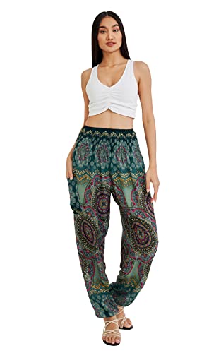 Green Boho Harem Pants - Women's Yoga Clothes