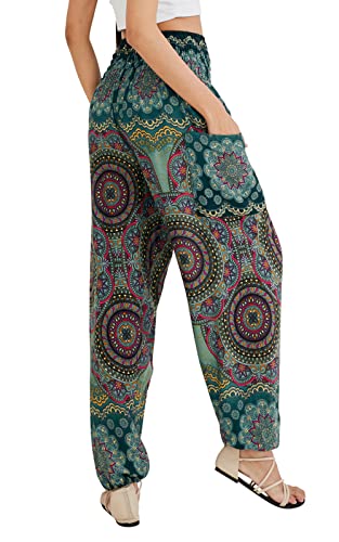 Green Boho Harem Pants - Women's Yoga Clothes