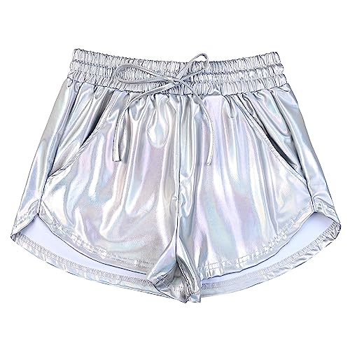 Shiny Sparkly Metallic Festival Shorts for Women