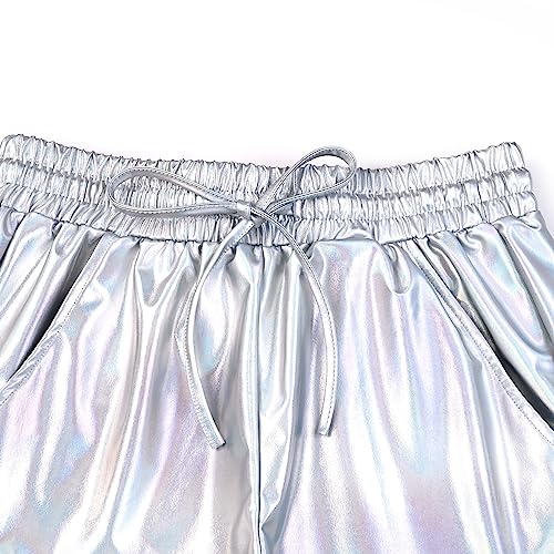 Shiny Sparkly Metallic Festival Shorts for Women