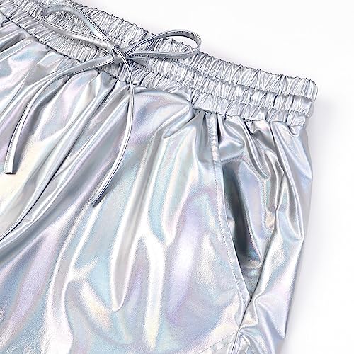 Shiny Sparkly Metallic Festival Shorts for Women