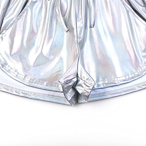 Shiny Sparkly Metallic Festival Shorts for Women