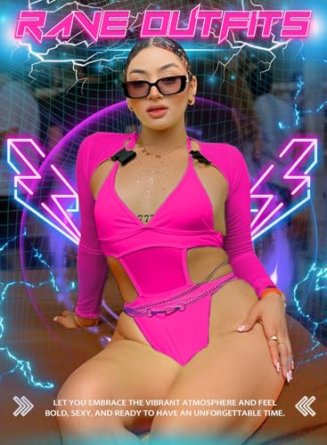 Women's Neon Bodysuit Set for EDC Festival Parties