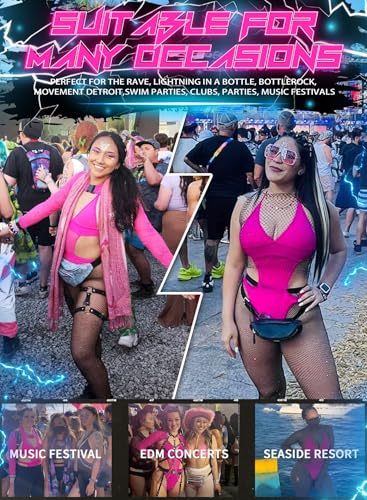 Women's Neon Bodysuit Set for EDC Festival Parties