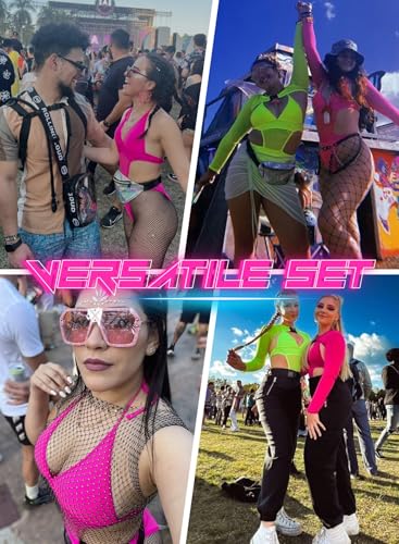 Women's Neon Bodysuit Set for EDC Festival Parties