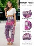 Rose Red High Waist Yoga Boho Harem Pants