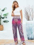 Rose Red High Waist Yoga Boho Harem Pants