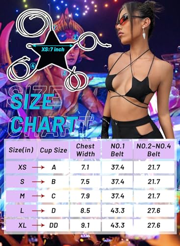 Black Crisscross Halter Rave Star Top for Women