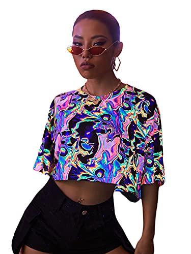Reflective Crop Top for Women's EDM Shows & Outfits