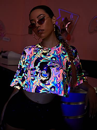 Reflective Crop Top for Women's EDM Shows & Outfits