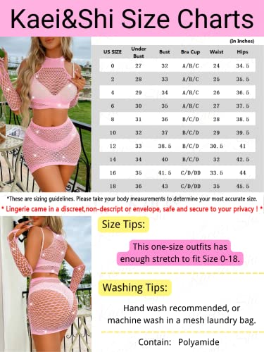 Kaei&Shi Sparkling Fishnet Skirt Set, Pink